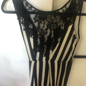 Black and white cocktail dress